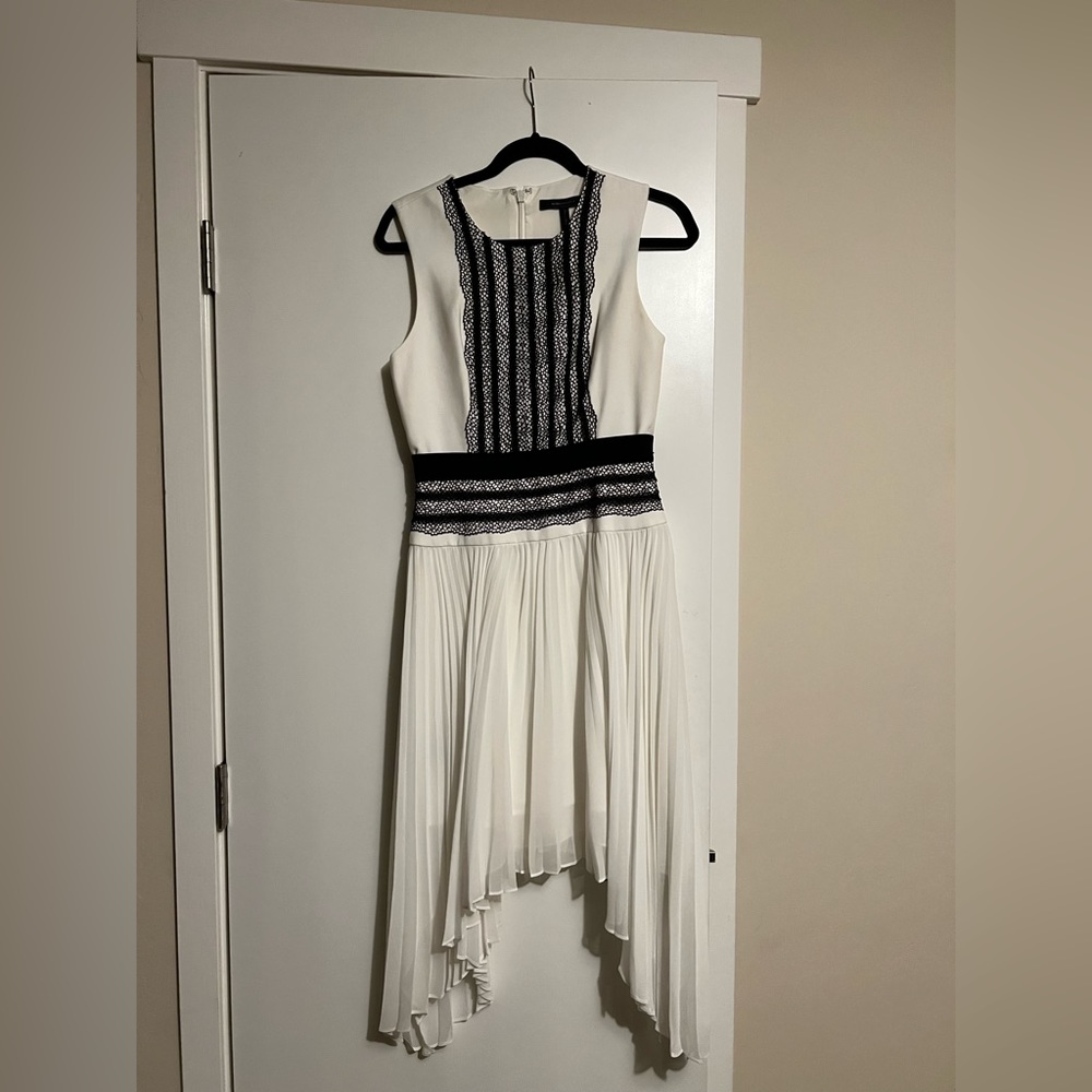 BCBG beautiful flows white and black dress